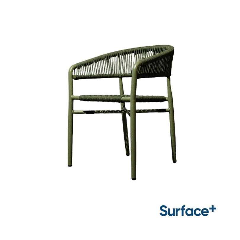 CARINA Aluminum Arm Chair with Rope Seat and Backrest